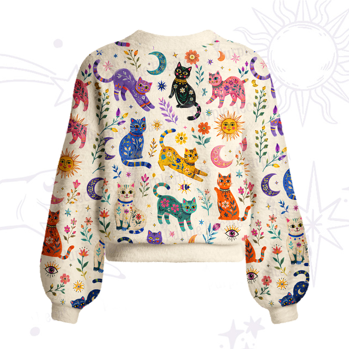 Purplehecate Rainbow Magic Cats Cardigan Sweaters