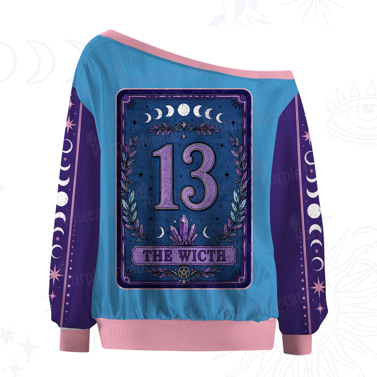 Purplehecate The Witch Skeleton Tarot Off The Shoulder Graphic Jersey