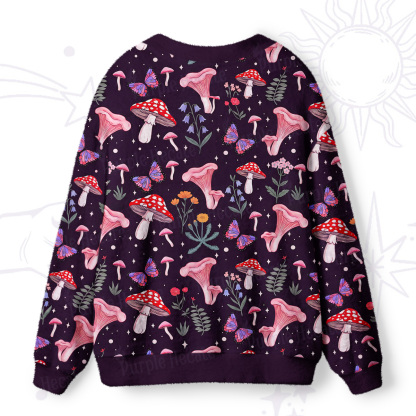 Purplehecate Trippy Magic Mushroom Ugly Cardigan Sweaters