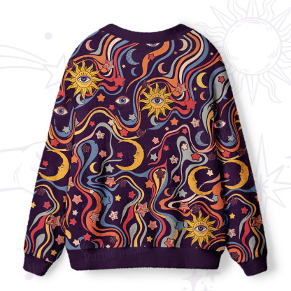 Purplehecate Psychedelic Celestial Eye Ugly Cardigan Sweaters