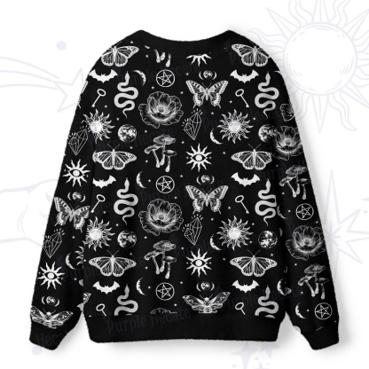 Purplehecate Occult Moth & Serpent Ugly Cardigan Sweaters
