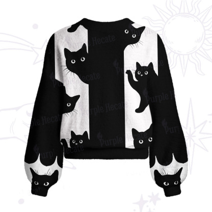 Purplehecate Peekaboo Cats Cardigan Sweaters