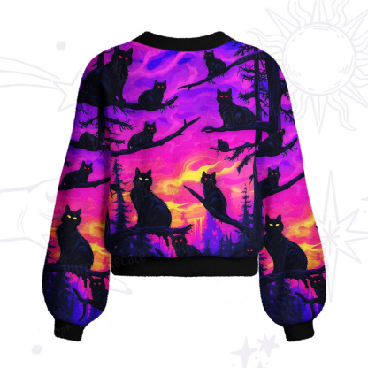 Purplehecate Twilight Forest Guardian Cat Cardigan Sweaters