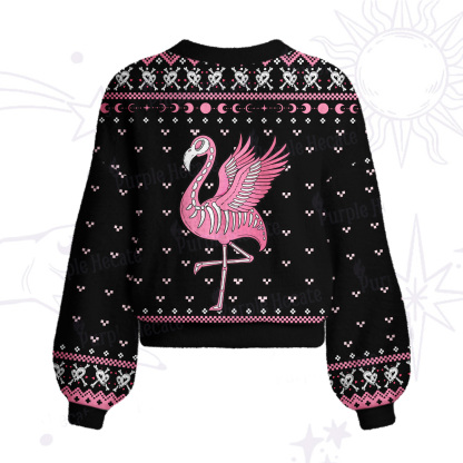 Purplehecate Witchy Pink Flamingo Skull Cardigan Sweaters