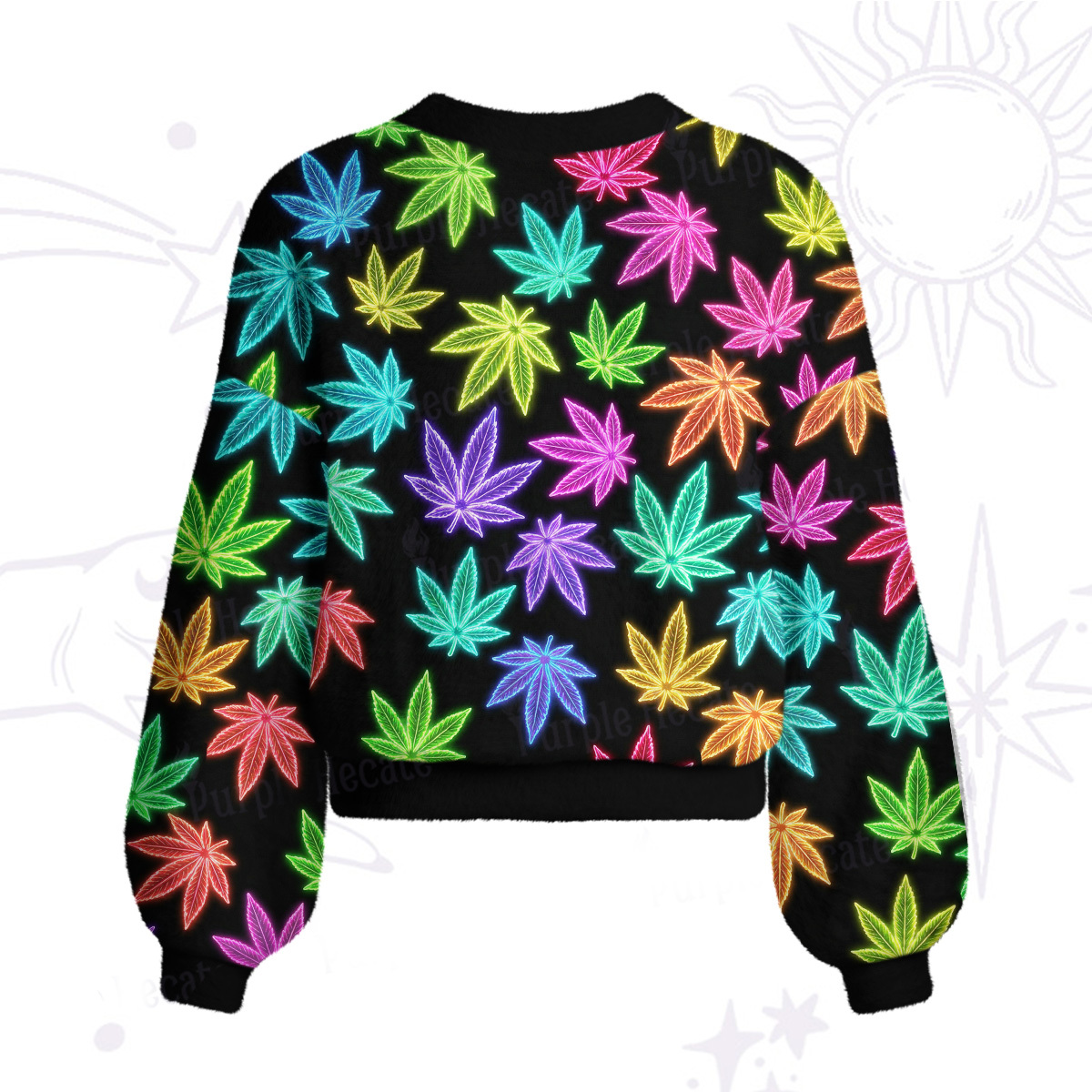 Purplehecate Trippy Weed Cardigan Sweaters