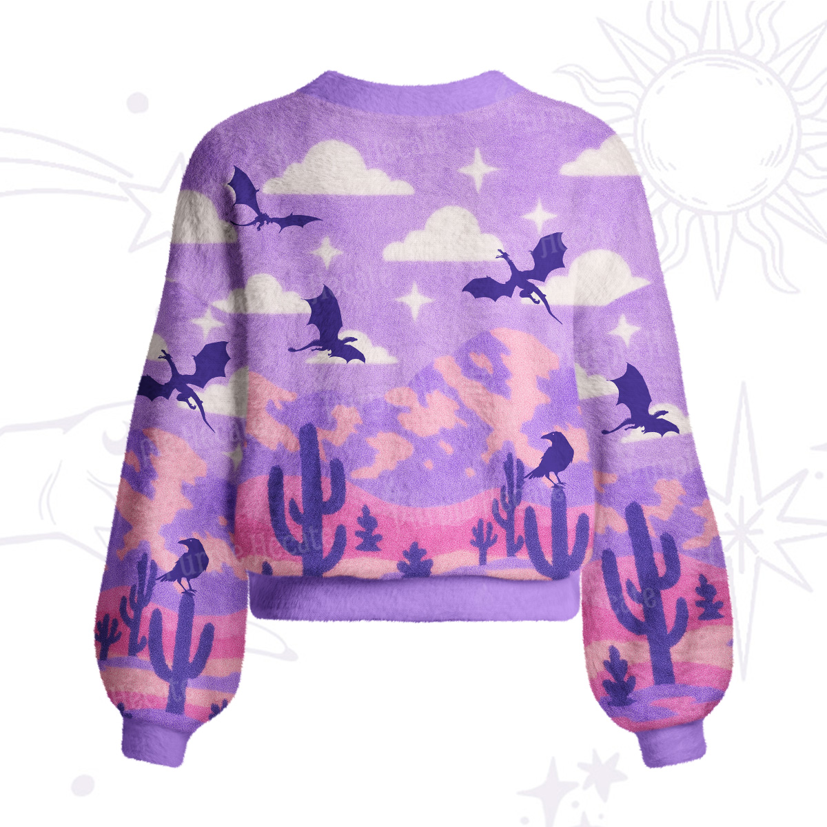 Purplehecate Mystic Desert Dragons Cardigan Sweaters