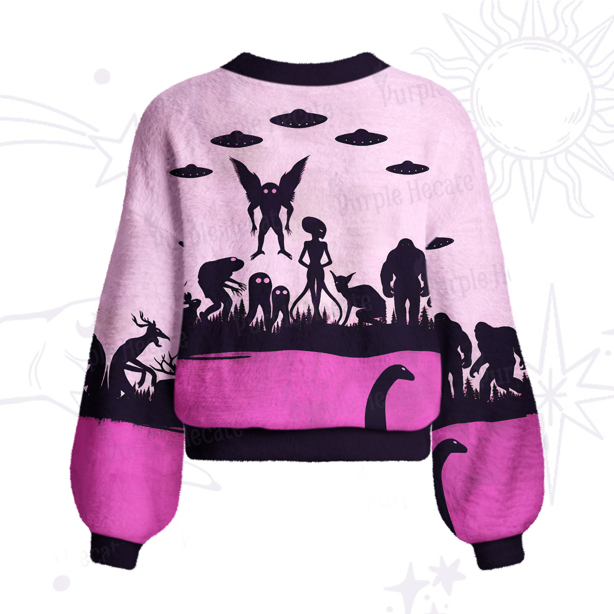 Purplehecate Alien Lake Monster Encounter Cardigan Sweaters