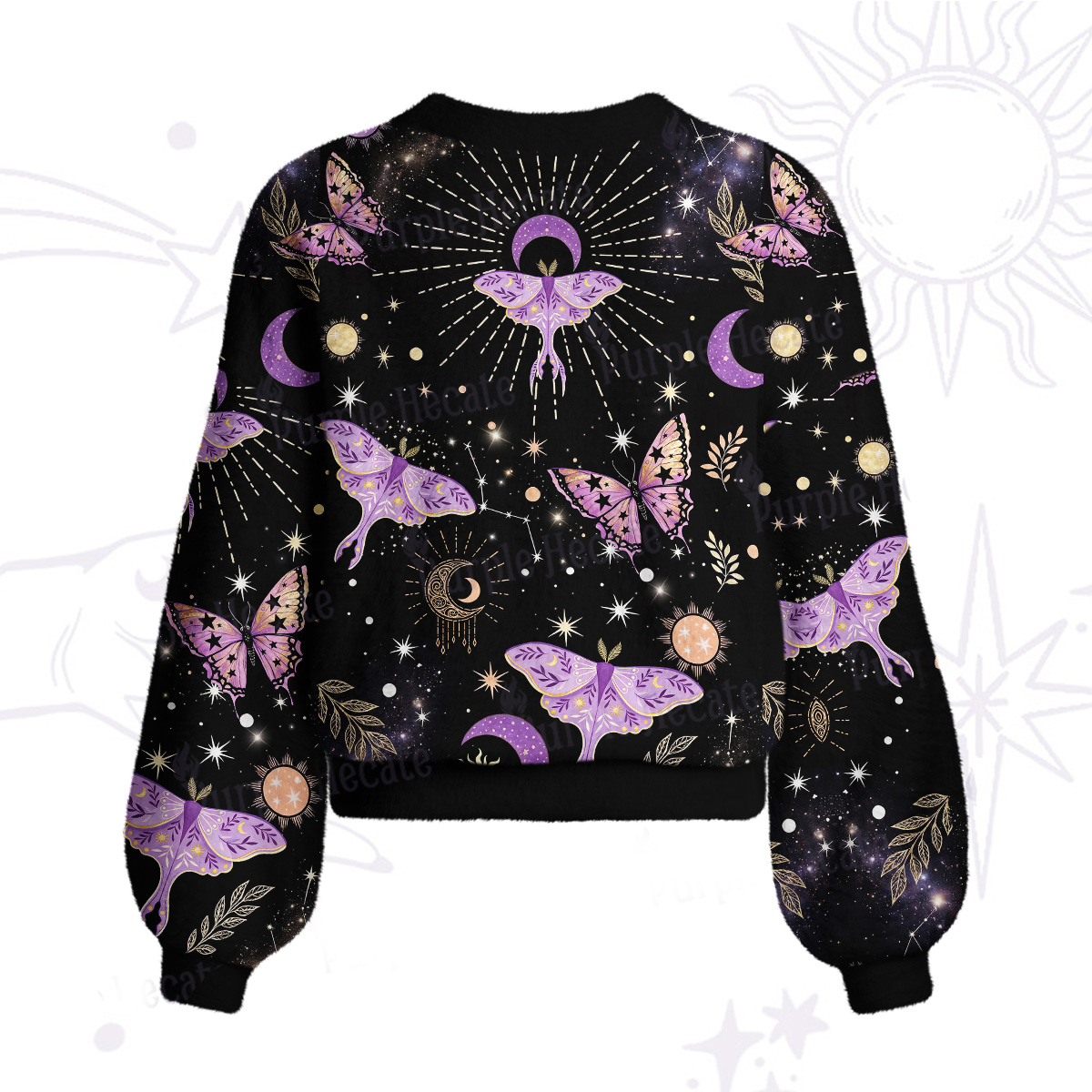 Purplehecate Starry Night Lunar Moth Cardigan Sweaters