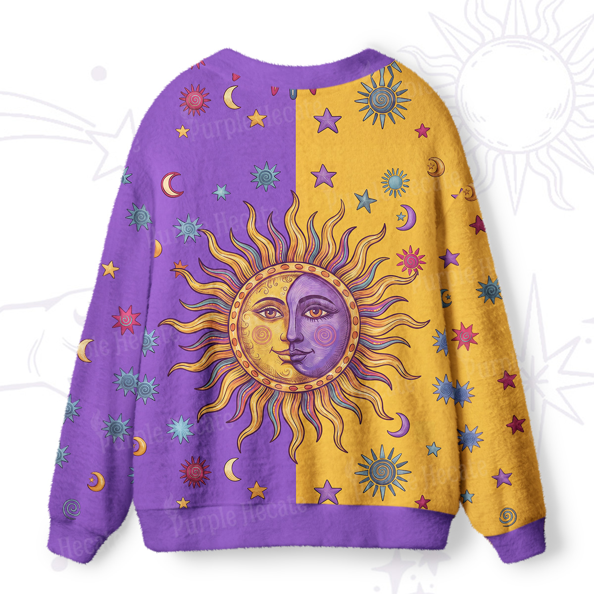 Purplehecate Mystic Sun Mix Buttoned Ugly Cardigan Sweaters