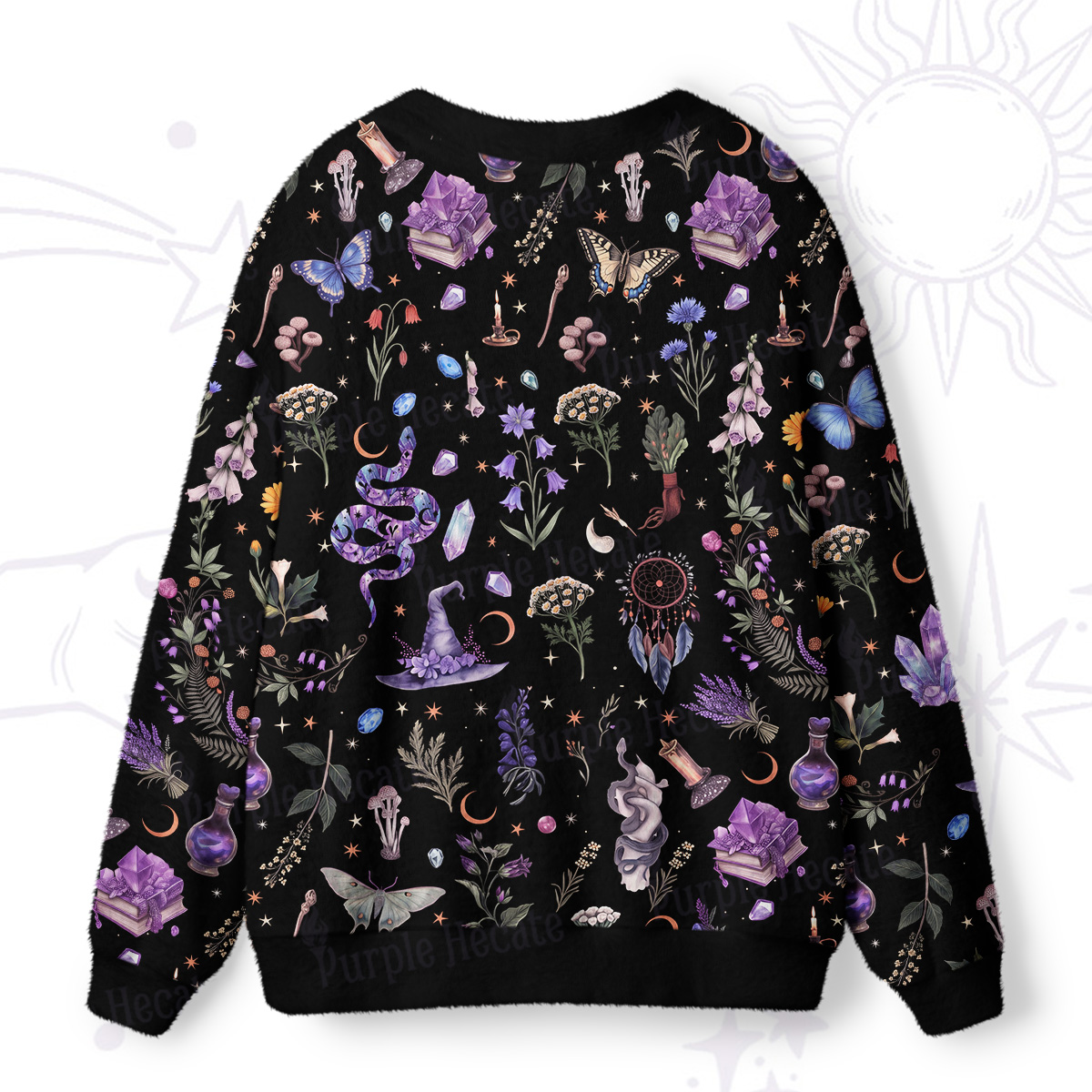Purplehecate Witchcraft Herbarium Magic Ugly Cardigan Sweaters