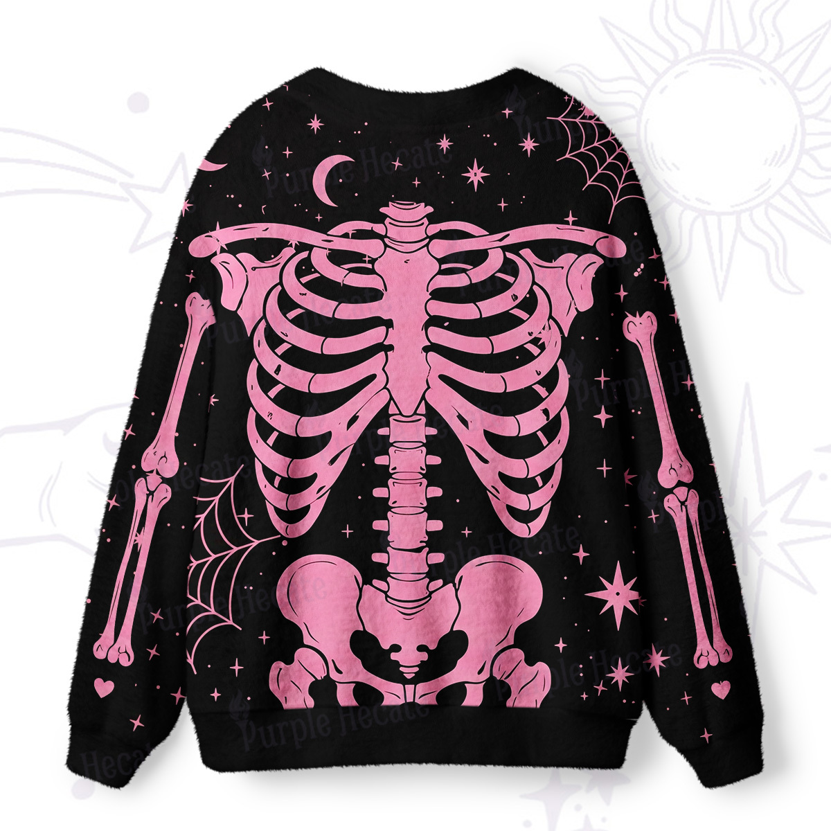 Purplehecate Ribcage Web of Love Ugly Cardigan Sweaters