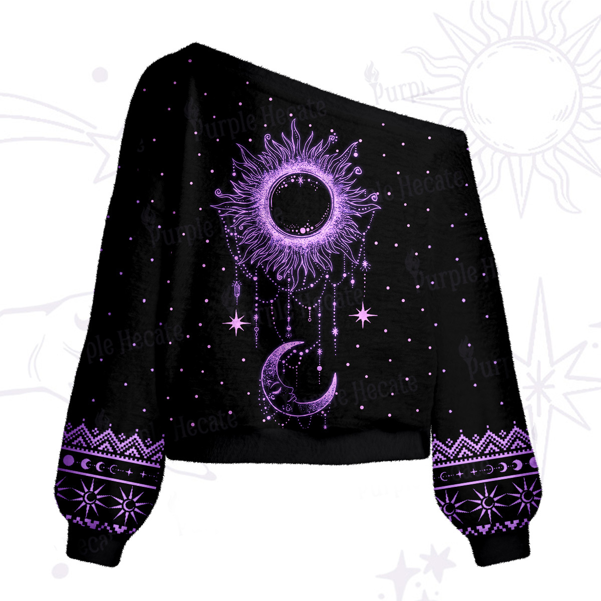 Purplehecate Radiance Of Sun And Moon One Shoulder Sweaters
