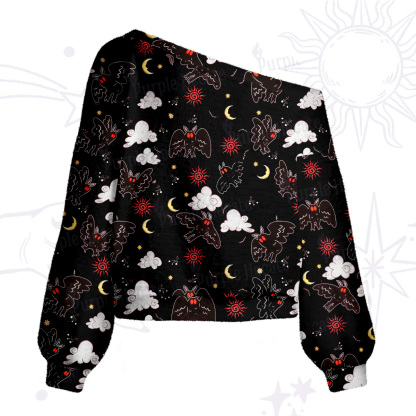 Purplehecate Cryptid Mothman One Shoulder Sweaters