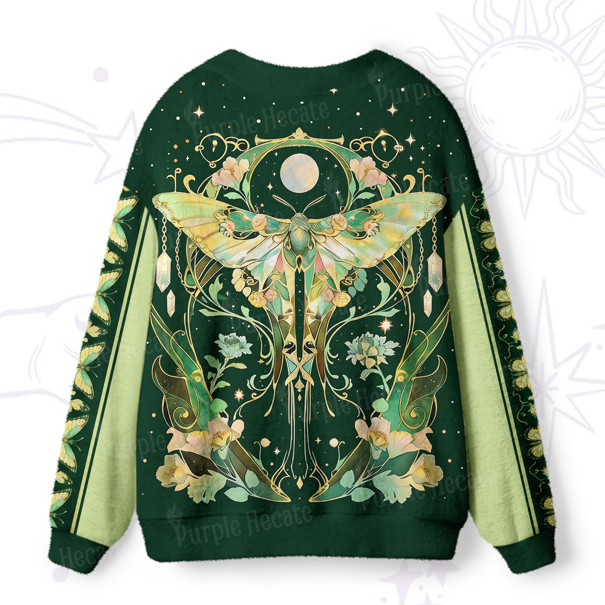 Purplehecate Moon Moth Rave Ugly Cardigan Sweaters