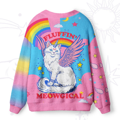 Purplehecate Fluffin Meowgical Ugly Cardigan Sweaters