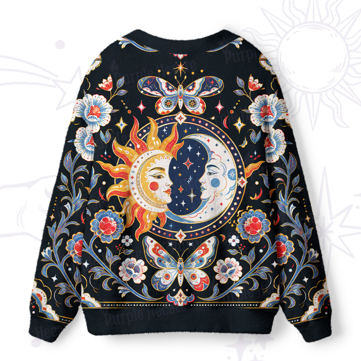 Purplehecate Kiss of Sun and Moon Ugly Cardigan Sweaters