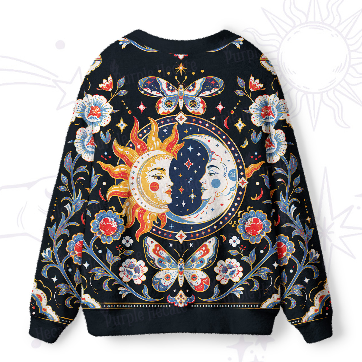 Purplehecate Kiss of Sun and Moon Ugly Cardigan Sweaters