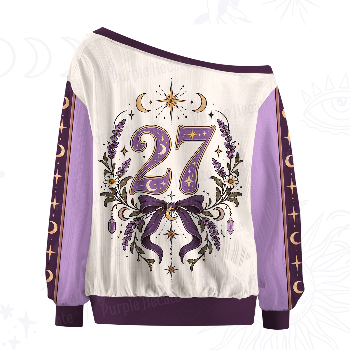 Purplehecate Dear Diary Magic Witch Off The Shoulder Graphic Jersey