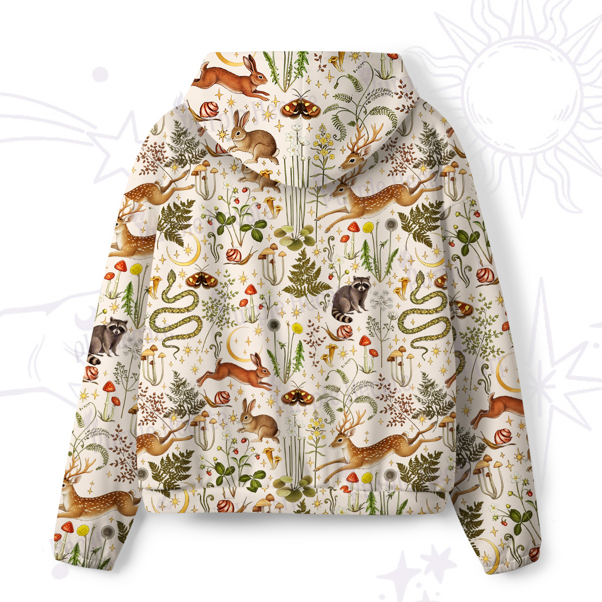 Purplehecate Enchanted Forest Animals All-Over Print Hoodie