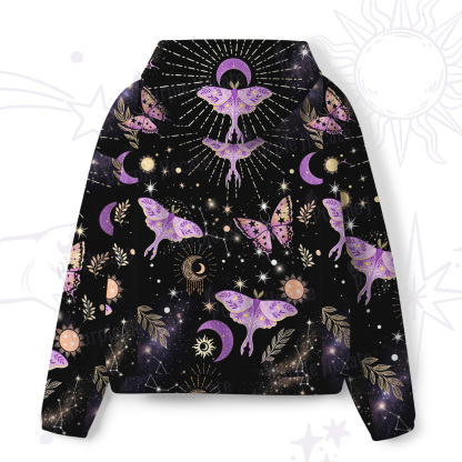 Purplehecate Starry Night Lunar Moth All-Over Print Hoodie