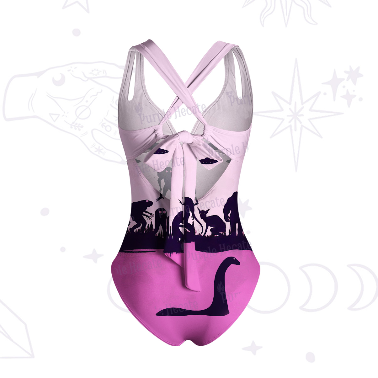 Purplehecate Alien Lake Monster Encounter One-Piece Swimsuit