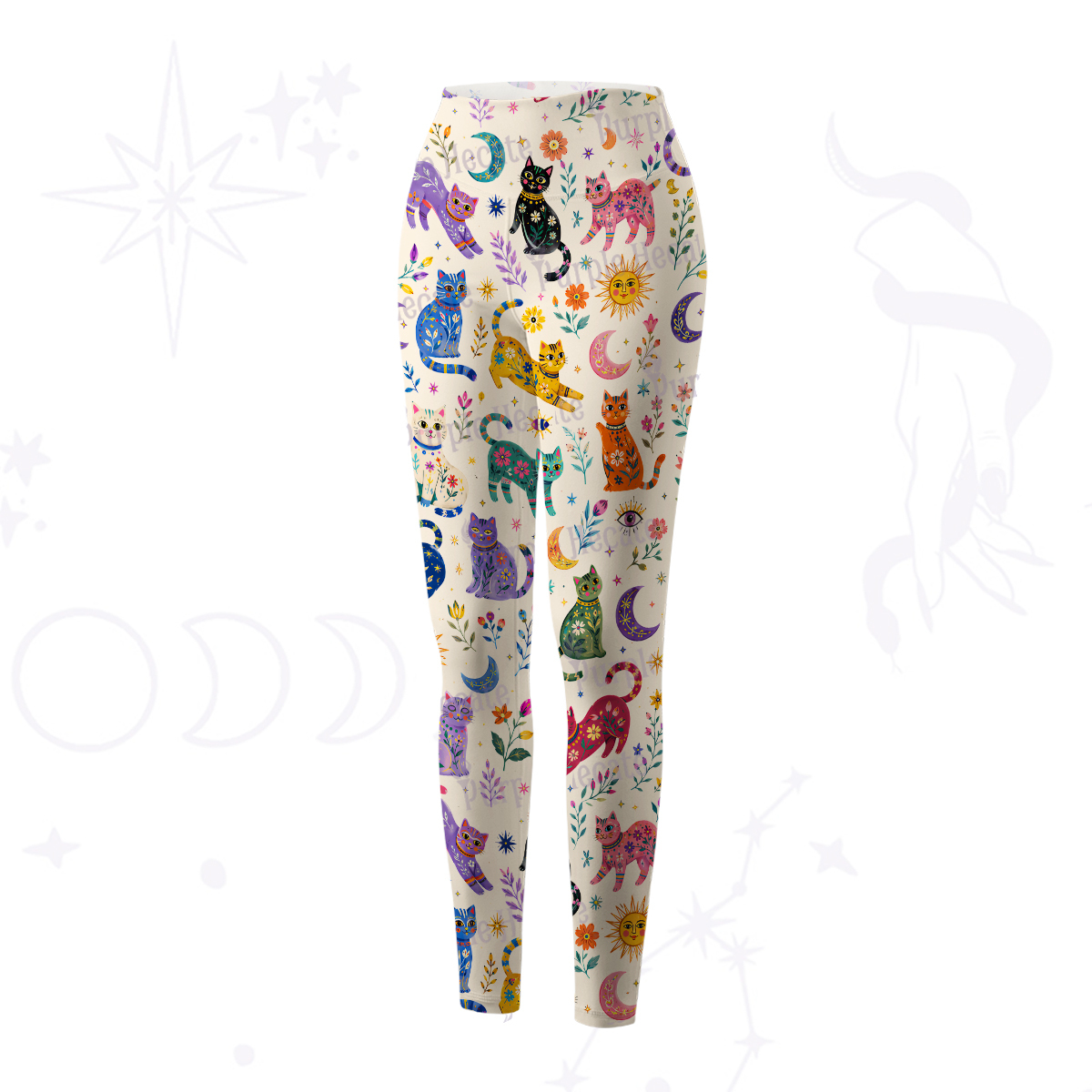 Purplehecate Rainbow Magic Cats Yoga Pants