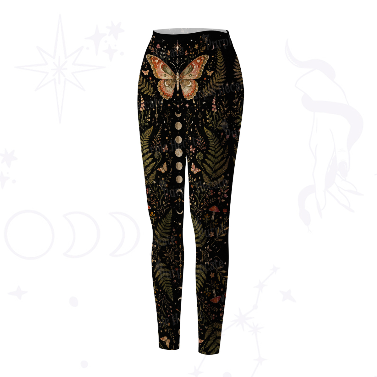 Purplehecate Moon Moth in the Enchanted Forest Yoga Pants