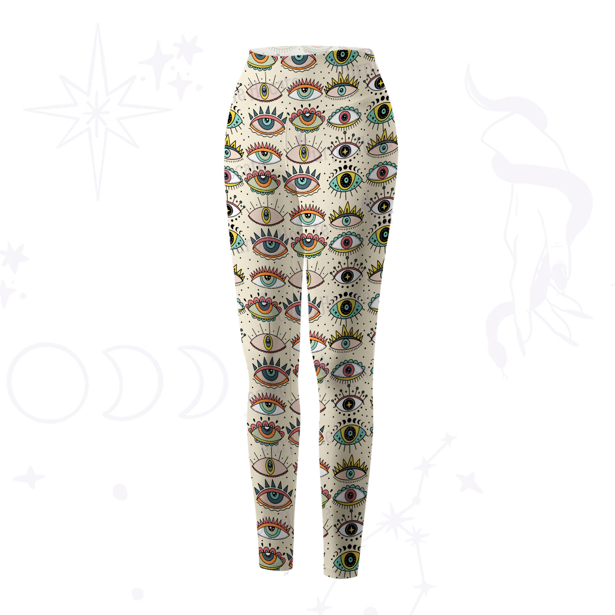 Purplehecate Evil Eye Pattern Yoga Pants