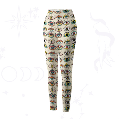 Purplehecate Evil Eye Pattern Yoga Pants
