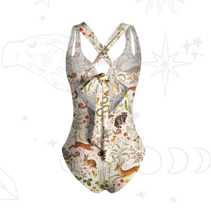 Purplehecate Enchanted Forest Animals One-Piece Swimsuit
