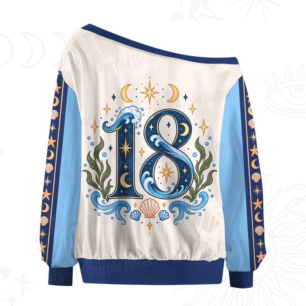 Purplehecate The Sea Knows My Secrets Off The Shoulder Graphic Jersey