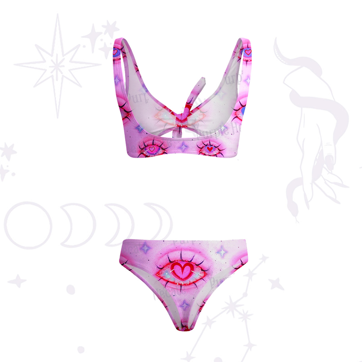 Purplehecate Mystic Love-Eye Versa-Tie Two-Piece Swimsuit
