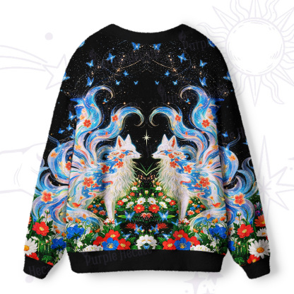 Purplehecate Celestial Spirit Fox Ugly Cardigan Sweaters