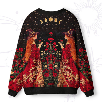 Purplehecate Moon Magic Witchcraft Print Ugly Cardigan Sweaters