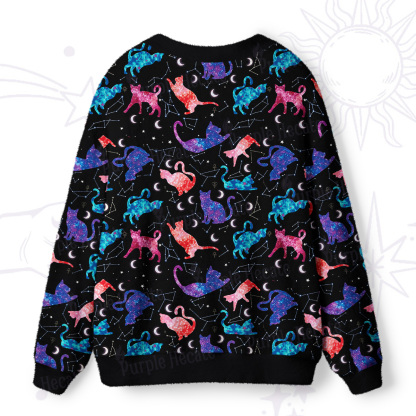 Purplehecate Zodiac Cats Ugly Cardigan Sweaters