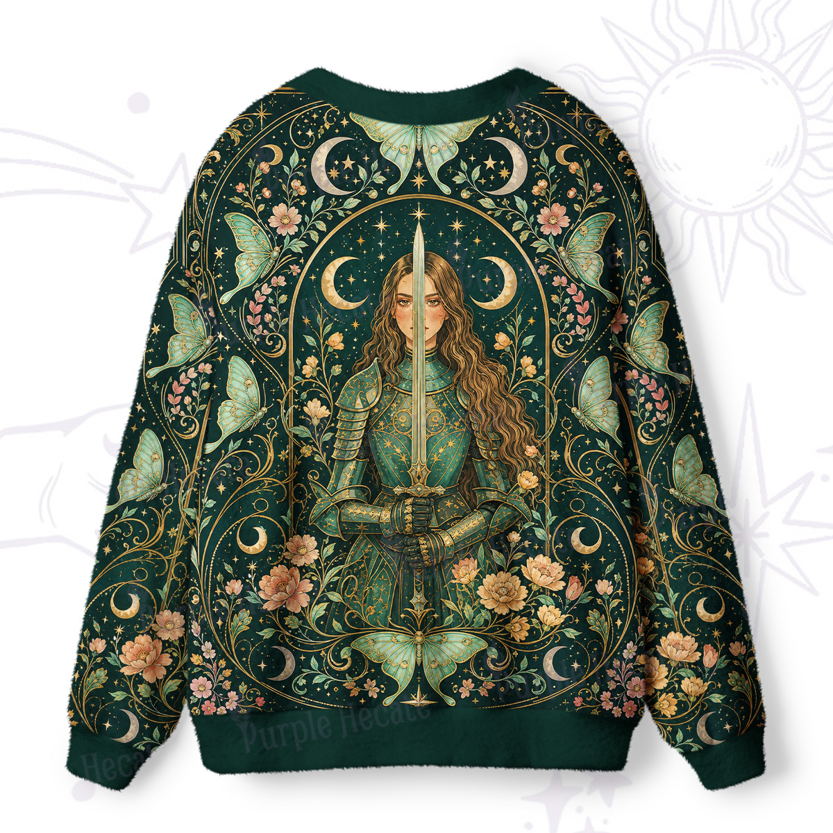 Purplehecate Medieval Female Knight Ugly Cardigan Sweaters