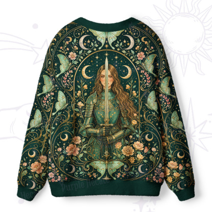 Purplehecate Medieval Female Knight Ugly Cardigan Sweaters