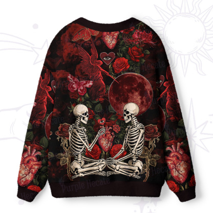 Purplehecate Till Death We Bloom Skeleton Ugly Cardigan Sweaters
