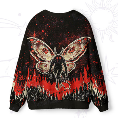 Purplehecate Inferno Fire Mothman Ugly Cardigan Sweaters