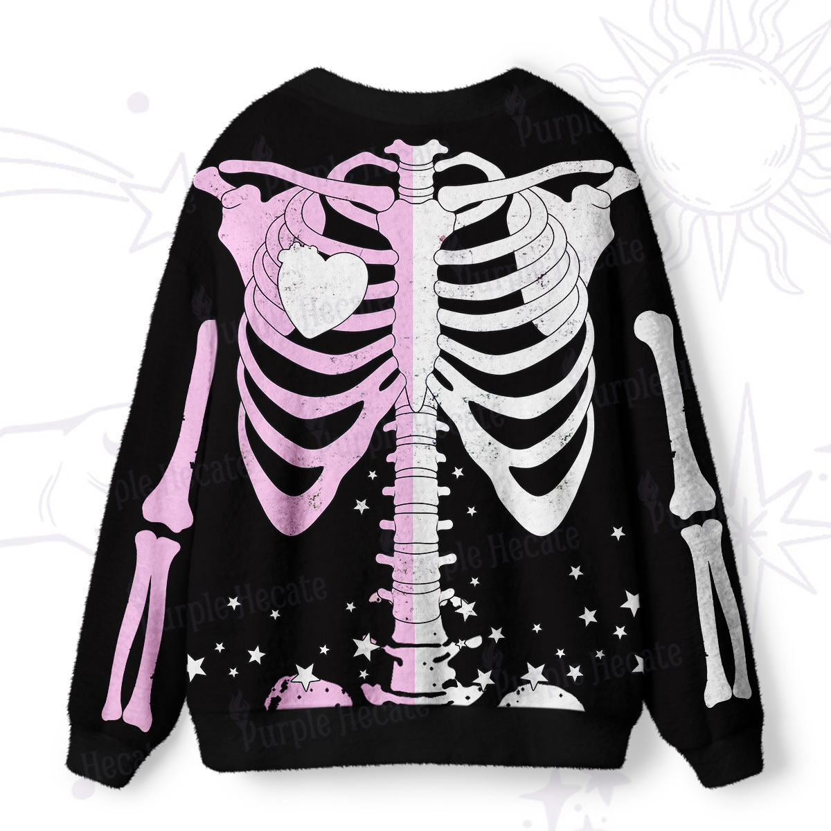 Purplehecate Pastel Aplit Akeleton Ugly Cardigan Sweaters