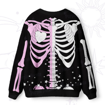 Purplehecate Pastel Aplit Akeleton Ugly Cardigan Sweaters