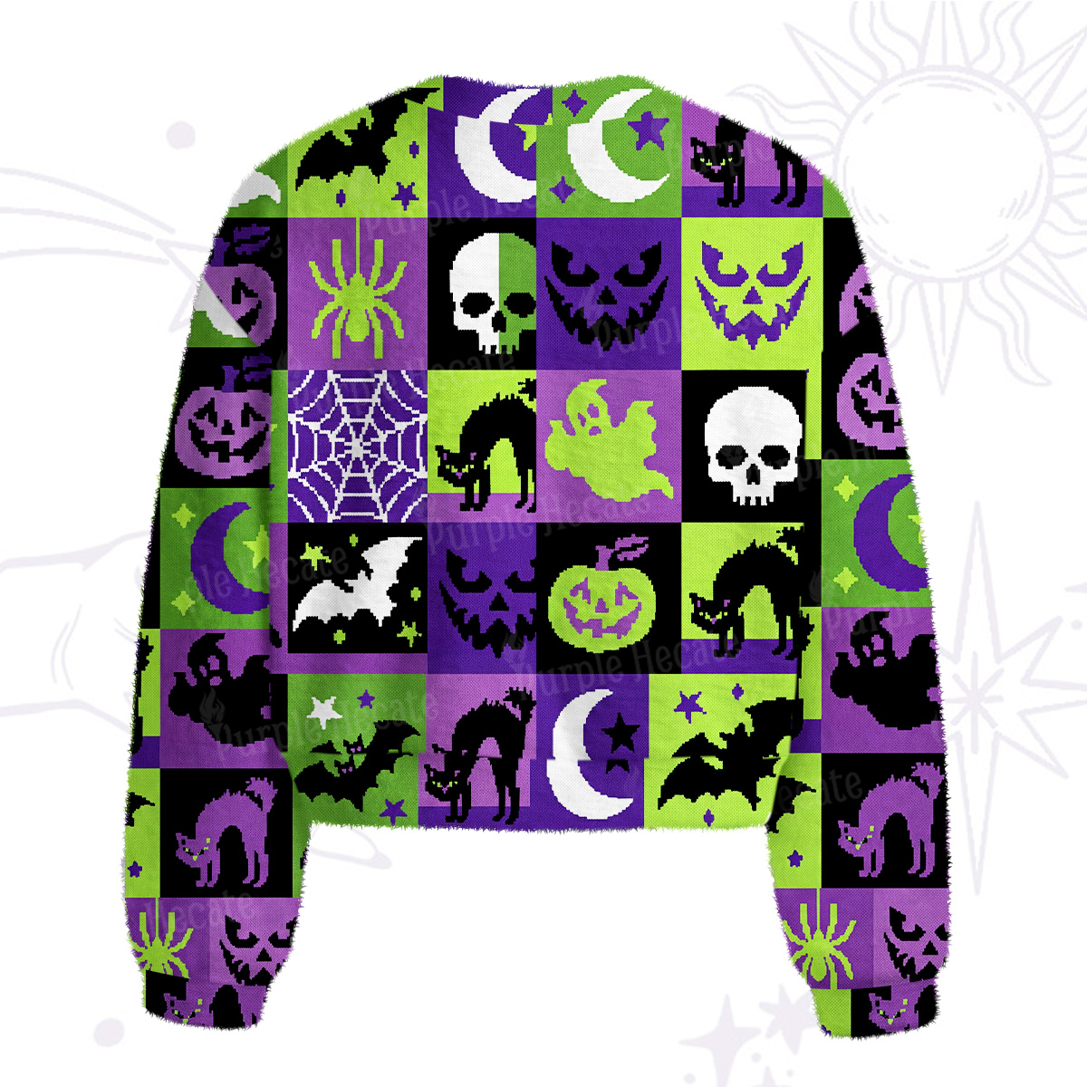 [Copy]Purplehecate Peekaboo Cats Fuzzy Crewneck Sweater