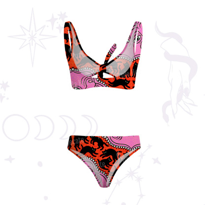 Purplehecate Cats for the Devil’s Feast Versa-Tie Two-Piece Swimsuit