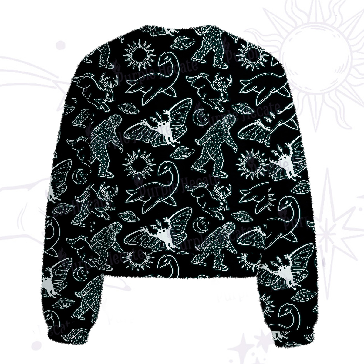 Purplehecate Cryptid Fuzzy Crewneck Sweater