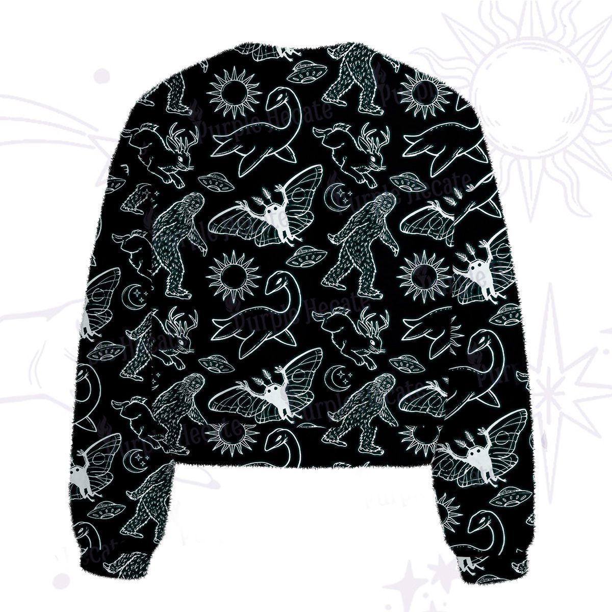 Purplehecate Cryptid Fuzzy Crewneck Sweater