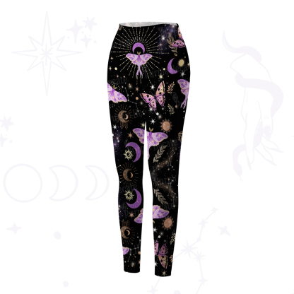 Purplehecate Starry Night Lunar Moth Yoga Pants