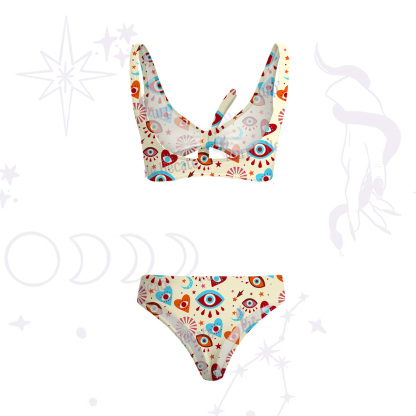 Purplehecate Protective Evil Eye Amulet Versa-Tie Two-Piece Swimsuit