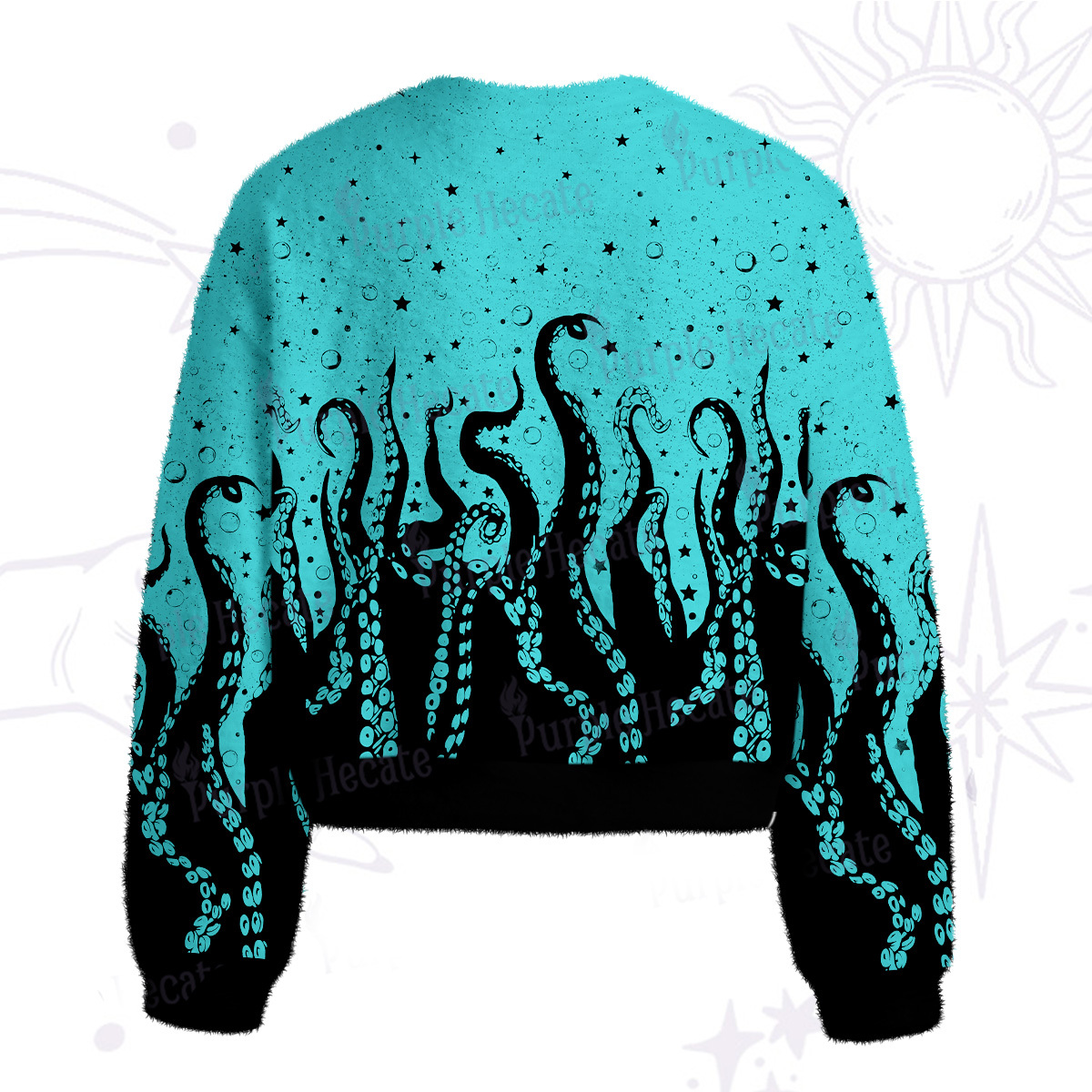 Purplehecate Tentacles of the Deep Fuzzy Crewneck Sweater