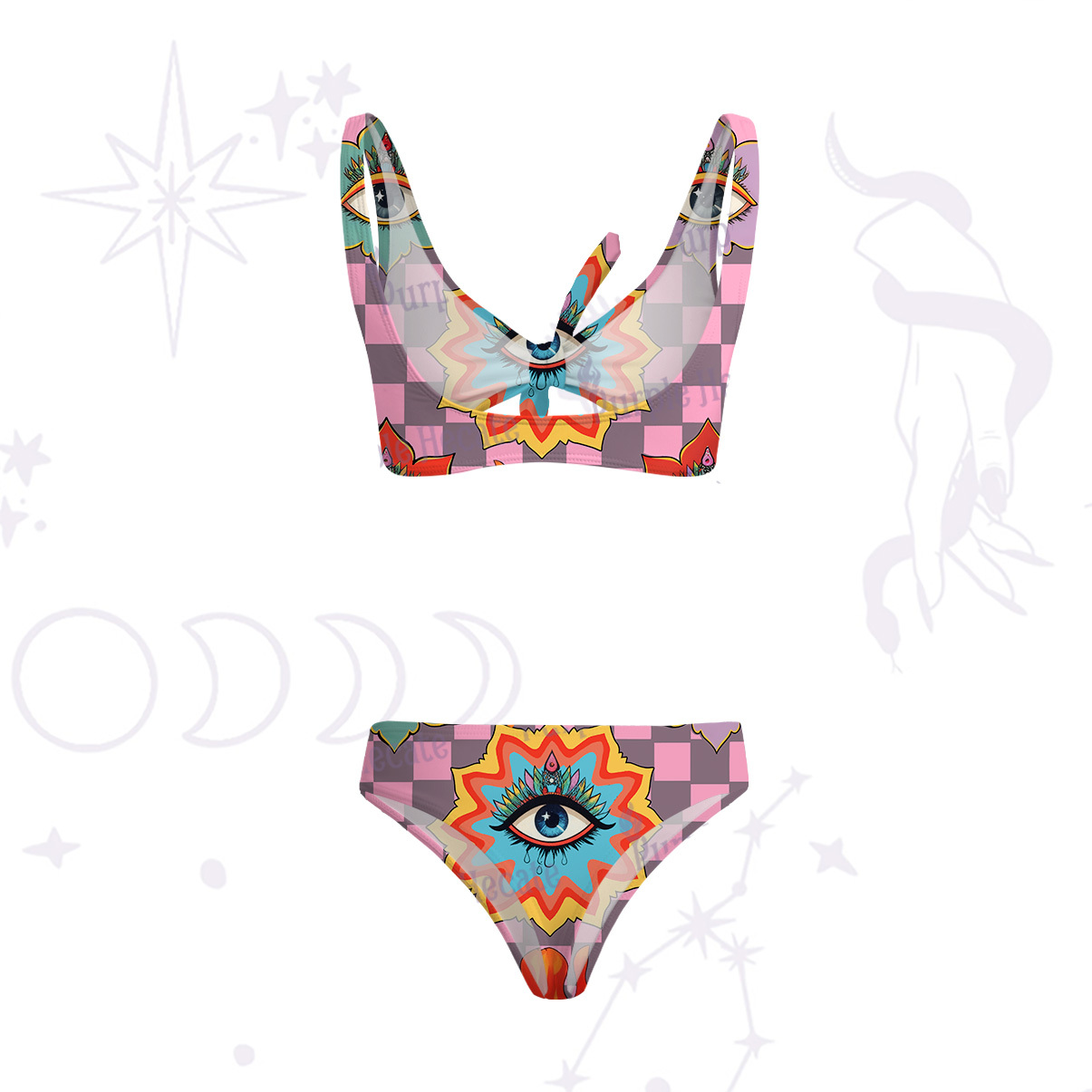 Purplehecate Awakening Flame Versa-Tie Two-Piece Swimsuit