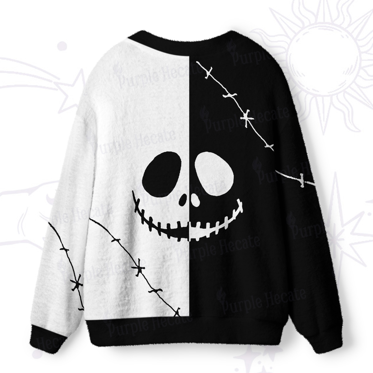 Purplehecate Grim Skeleton King Ugly Cardigan Sweaters